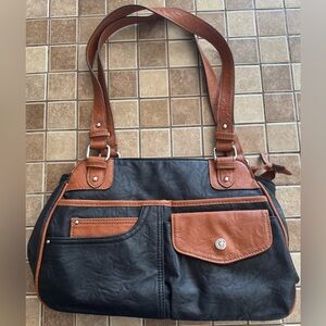 Rosetti Black and Brown Shoulder Bag with Versatile Design